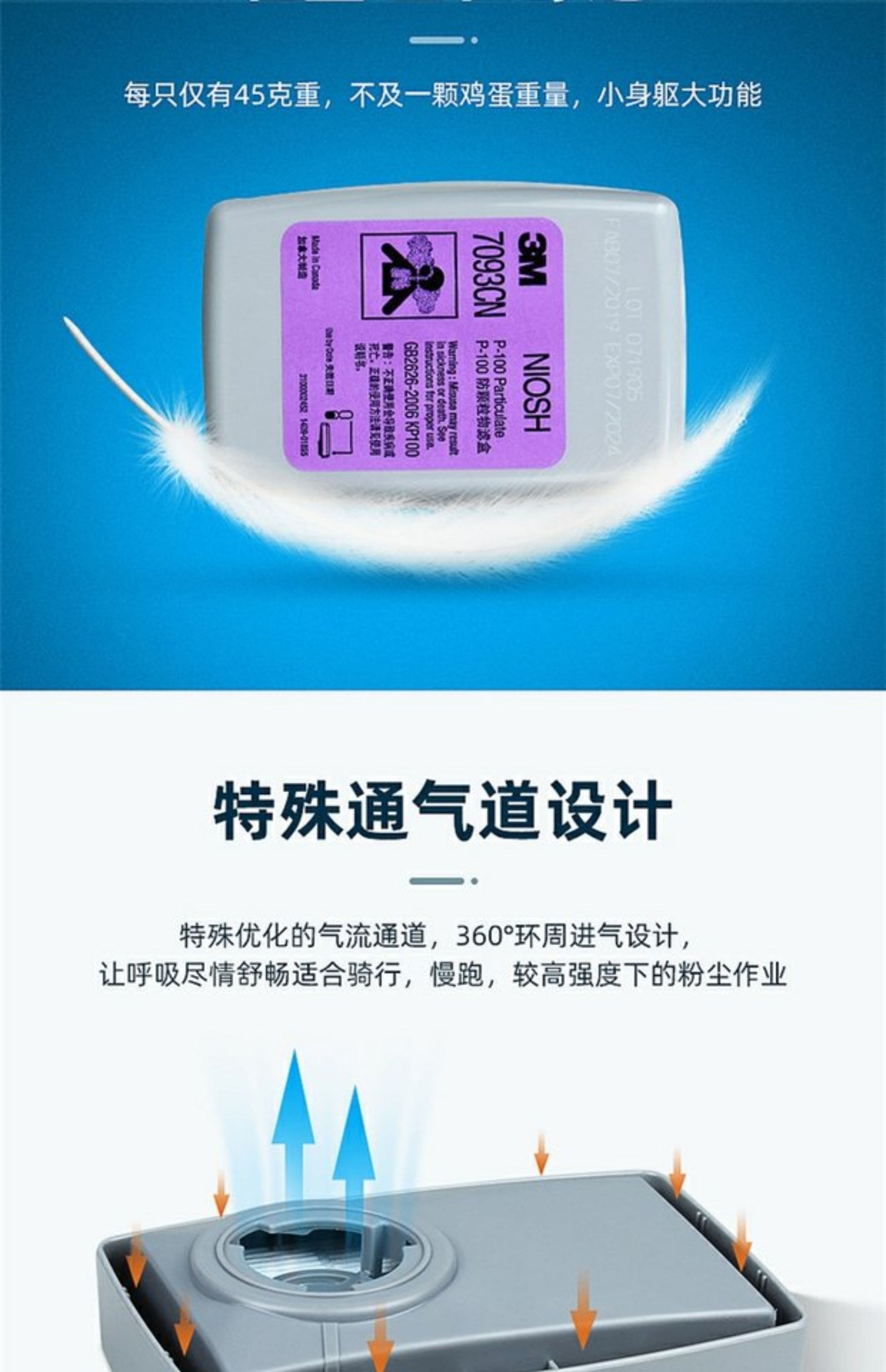 3M 7093CN P100 KP100 高效滤尘盒